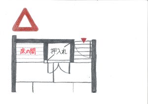 本来は上座となる床の間の前