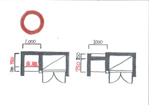 床框を入れる。奥行を変える