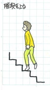 階段を上がる