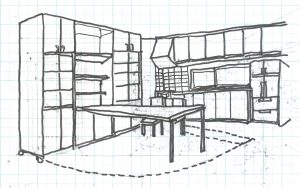 可動式収納ハッチイラスト