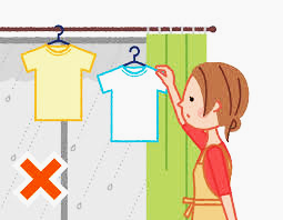 カーテンレールに干さない