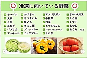 冷凍に向いてる野菜