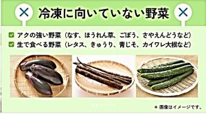 冷凍に向いていない野菜